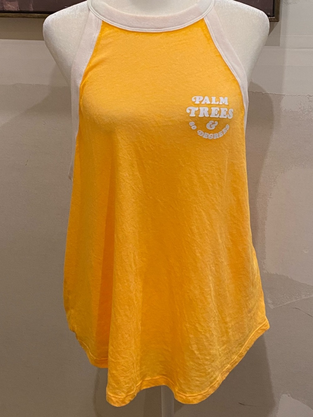 PINK Victoria's Secret Yellow & White Sleeveless Tank